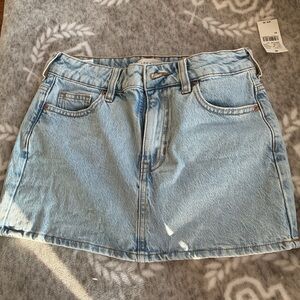 PacSun Light Wash Denim Mini Skirt